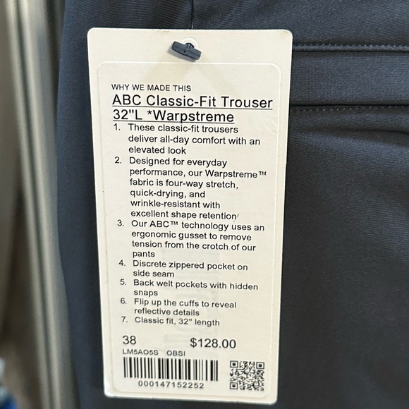 Lululemon ABC Classic-Fit Mens Trouser
32"L *Warpstreme - Picture 8 of 9